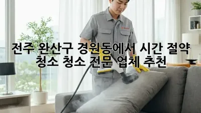 전주 완산구 경원동에서 시간 절약 청소? 청소 전문 업체 추천!