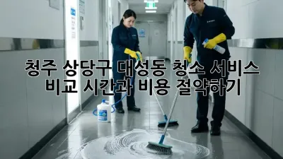 청주 상당구 대성동 청소 서비스 비교: 시간과 비용 절약하기